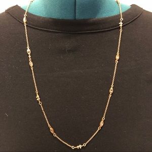 Vintage Rose Gold Toned chain with pearl & gems